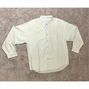 Men’s Alfani Stretch Point Collar Long Sleeve Button-Down Shirt Tan Size XXL